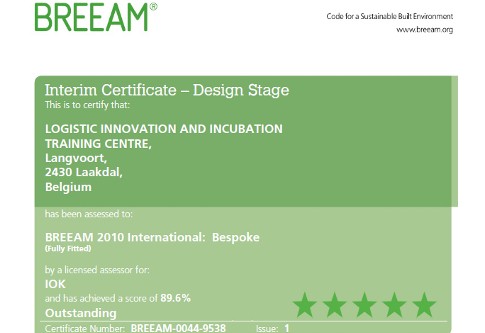 Breeam Certificate LiTC IOK Laakdal